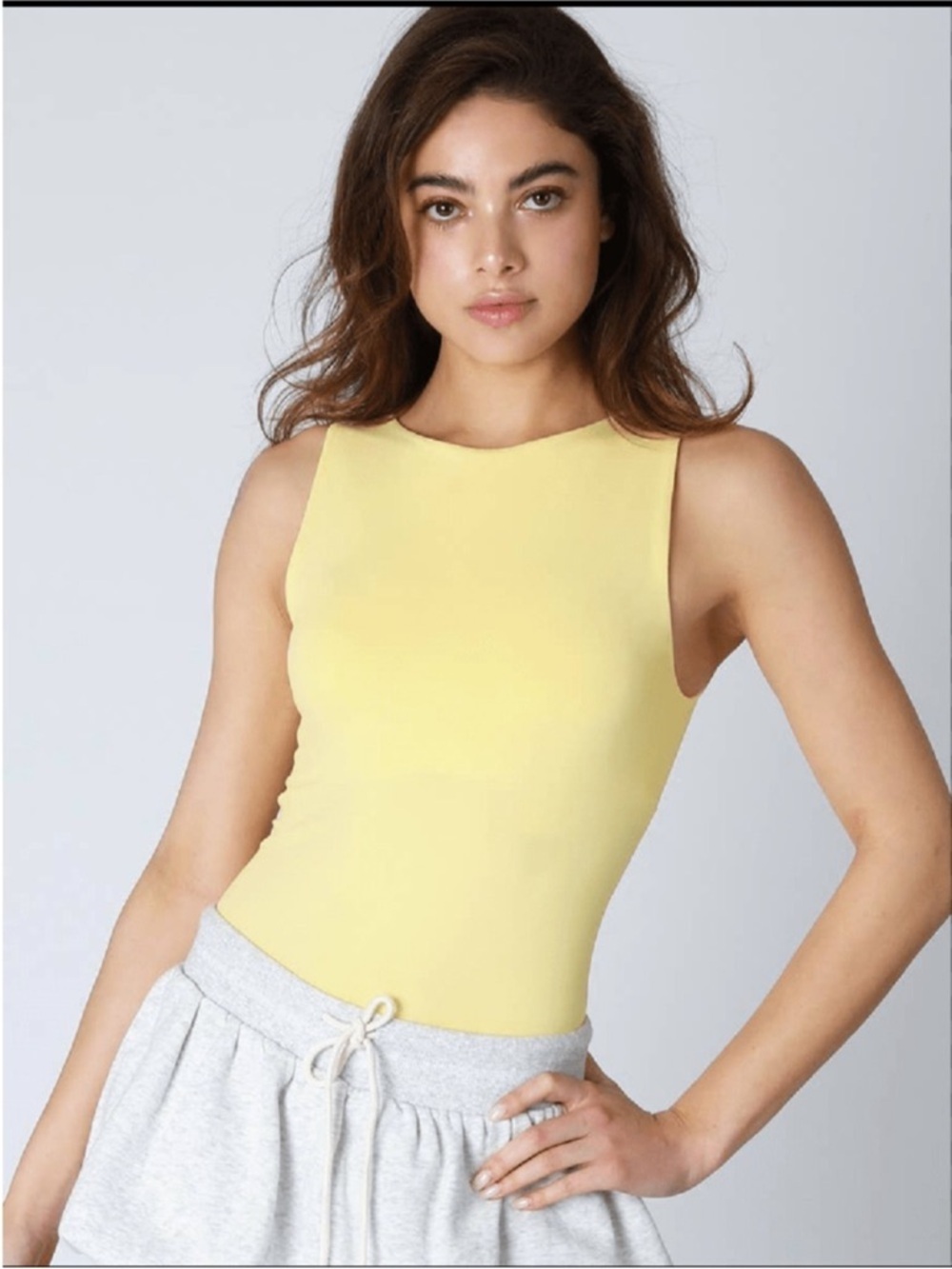 Nikibiki Light Yellow Fitted Tank Top